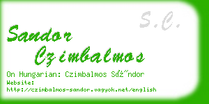 sandor czimbalmos business card